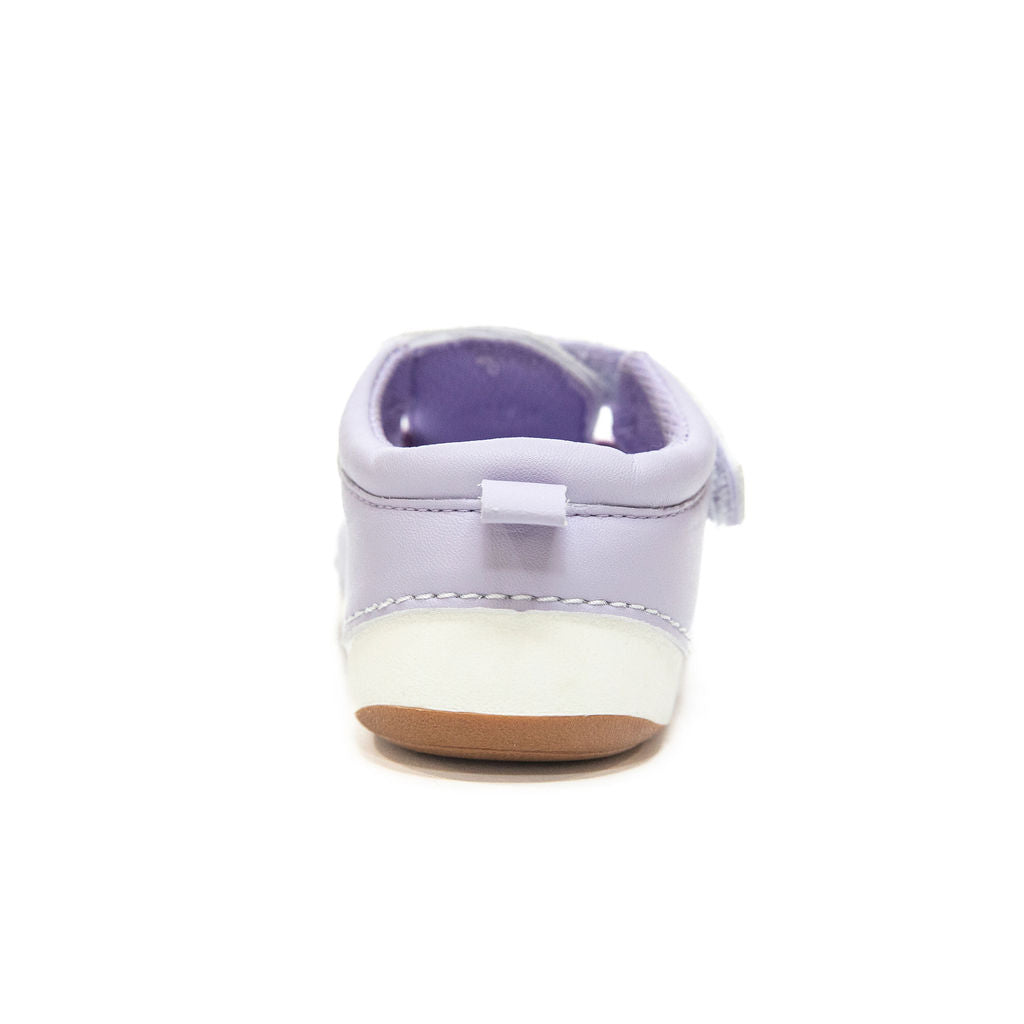 Indi - Billycart Kids wide fit first walker sandals for baby girls and toddlers | Purple | Best suited to a Regular width foot or wide foot toddlers