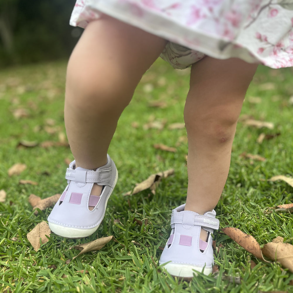 Billycart Kids Purple Outdoor widefit sandals for girls toddlers | Australian podiatrist recommended first walker sandals for baby